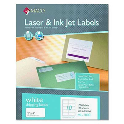 White Laser Labels 100/pk (6/pg)
