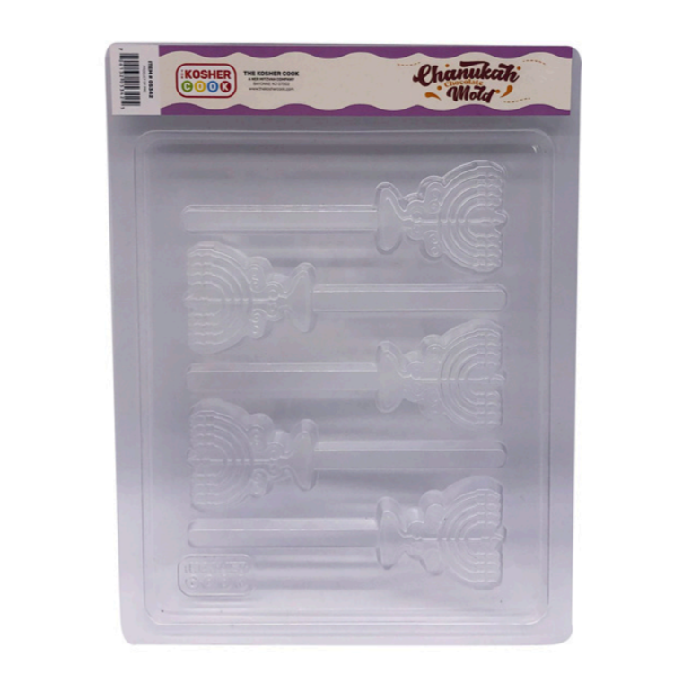 Chanukah Chocolate Mold - Lollipop Menorah