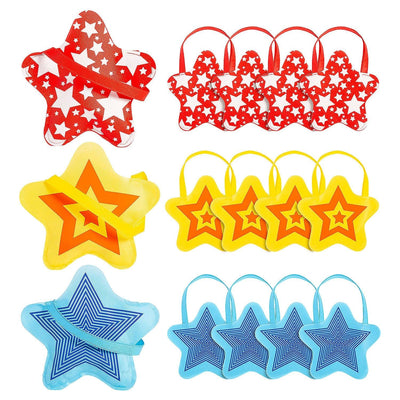 12" x 12" Medium Star-Shaped Nonwoven Tote Bags - 12 Pc.