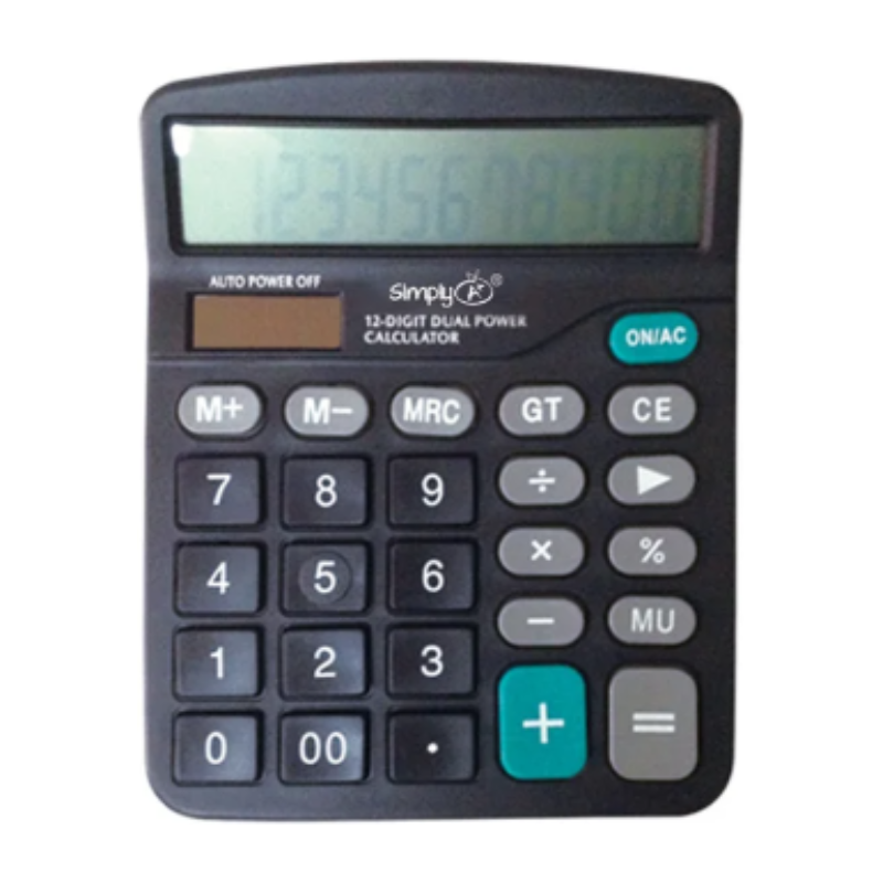 12-digit calculator 5.8x4.7" dual power