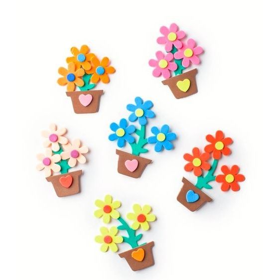 Foam shape flower in the pot 6/pcs