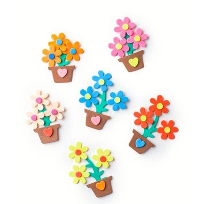 Foam shape flower in the pot 6/pcs