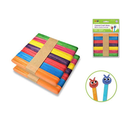Thin Colored Craft Sticks 4 1/2" x .39"100/pk