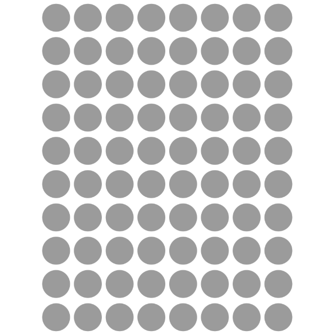 Color Coding Dot Stickers All 1/2" Silver 13mm Metallic 25/pk