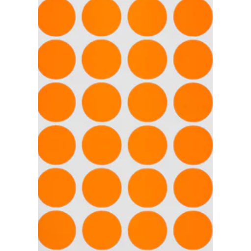 Color Coding Dot Sticker (Orange, 3/4", 25)