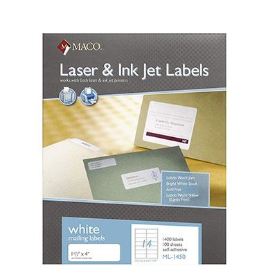 White Laser Labels 100/pk (6/pg)