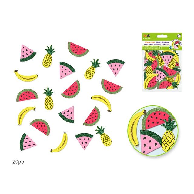 3D Foam-Fun Glitter Stickers Fruits