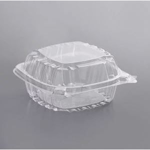 Hinged Lid Plastic Container 5 3/8" x 5 1/4" x 2 5/8" 500/pk