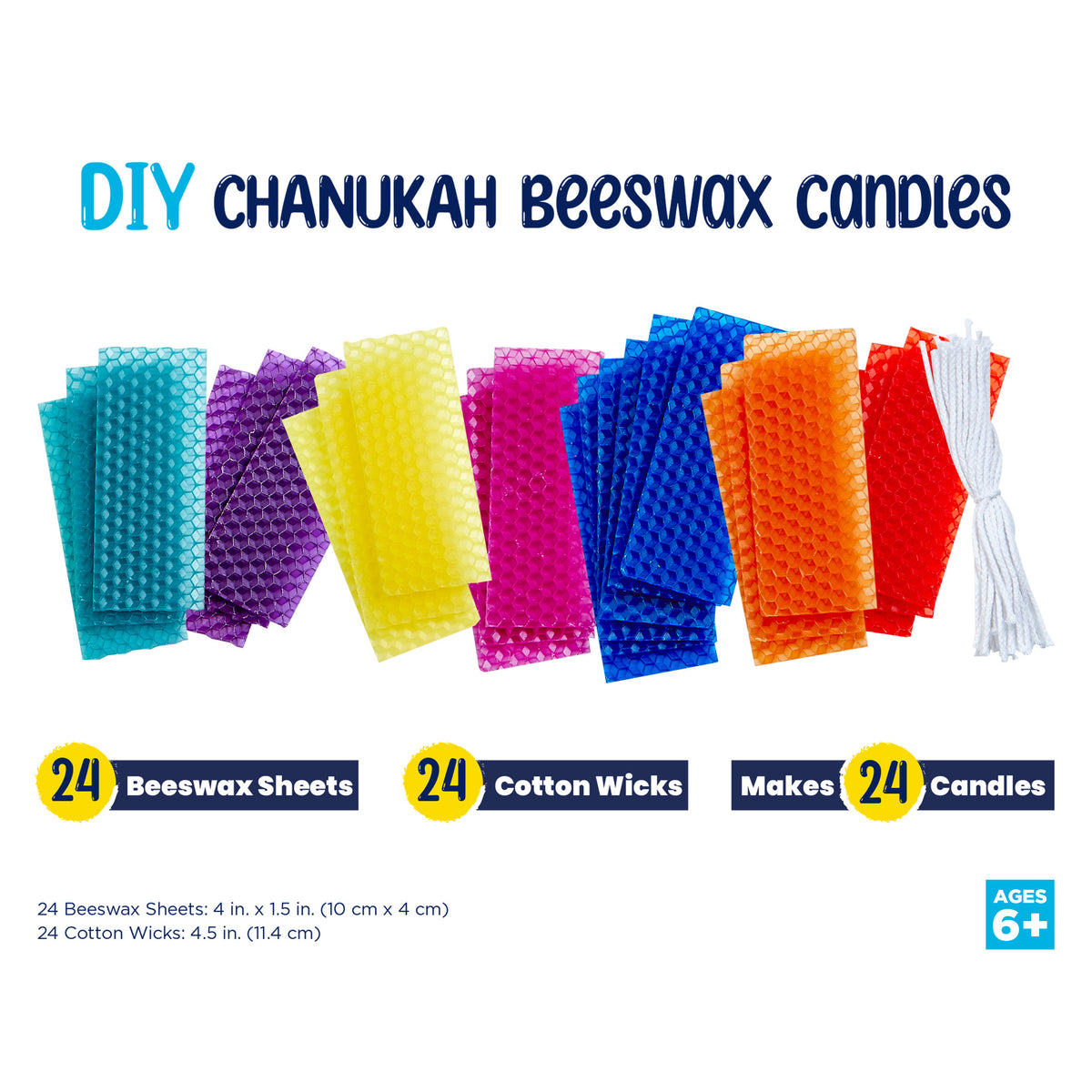 DIY Chanukah Beeswax Candles 24 sheets