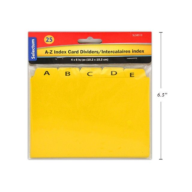 A-z Index Card Dividers 4"x6" 25/pk