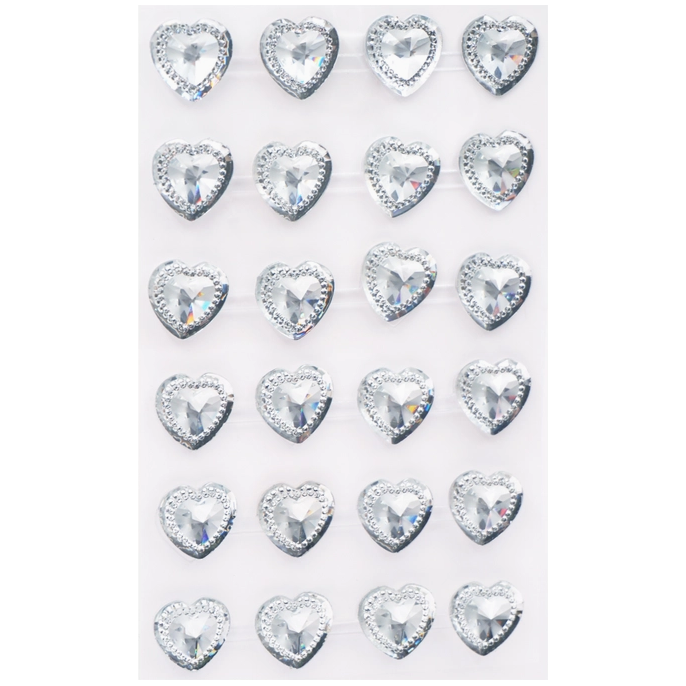 Adhesive Rhinestone Gem Heart 17mm 24/pk
