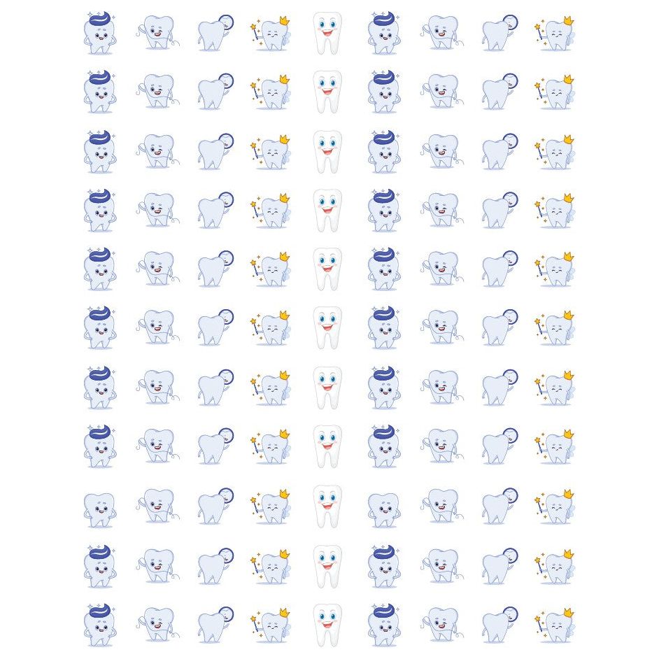 Teeth Stickers Round 13mm Color Print 10/pk