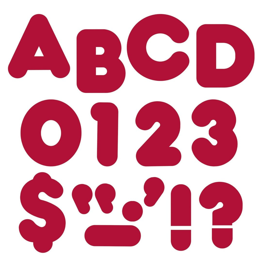 Maroon Casual Uppercase Letters 4" (Discontinued)