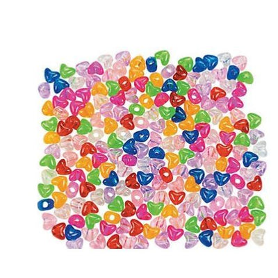 Transparent Happy Heart Pony Beads 1/2 Lb. Approx 600/pcs 1/4"
