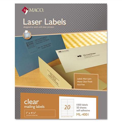 Clear Laser Labels (30/pg, 100/pk)