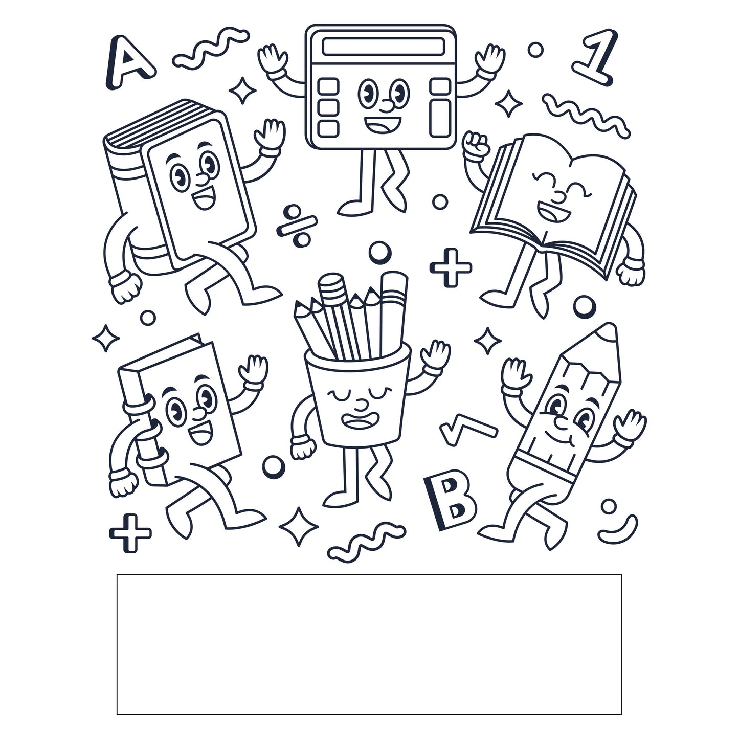 DIY happy school coloring sheet 12/pk