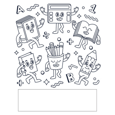 DIY happy school coloring sheet 12/pk