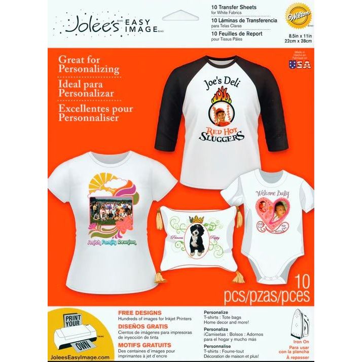 Easy On Transfer Paper For Light Fabric 10 Sheets