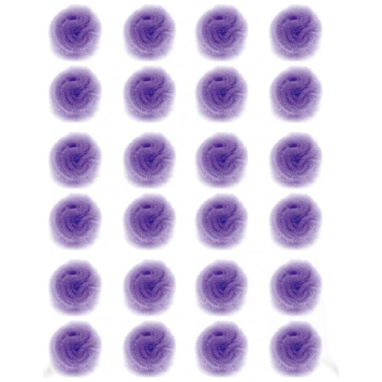 Satin flower purple Stickers 1" 24ct