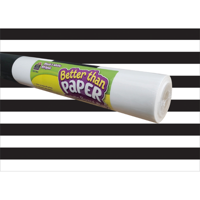 Better Than Paper Bulletin Board Roll (Black & White Stripes), 4' x 12'