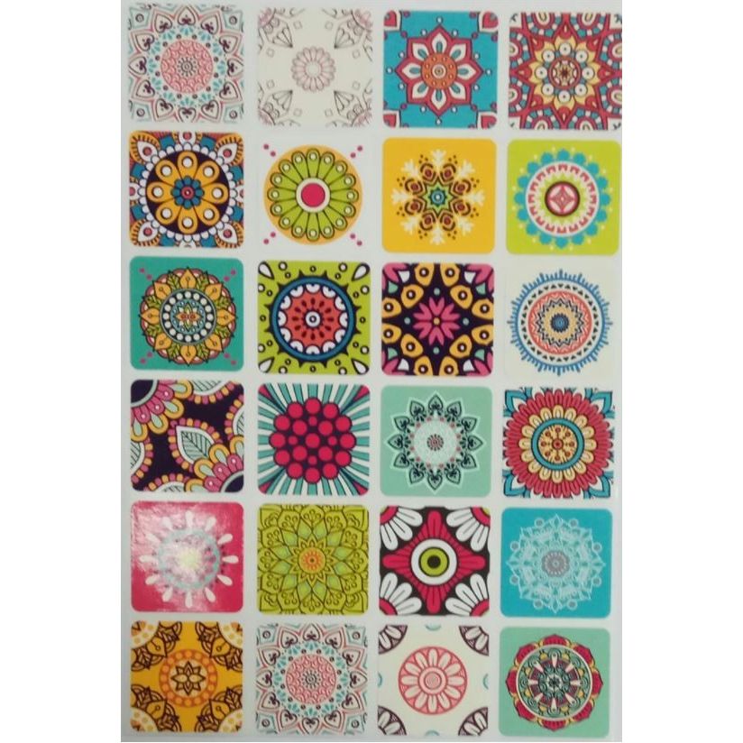 Square Design Sticker 1" (10 Sheets)