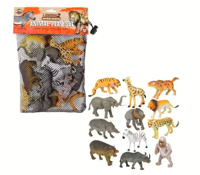 Mesh Bag Animal Assortment 3-5" 12/pk