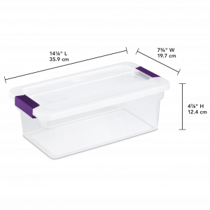 6 Qt Storage Container With Latch Top 14.5" x 7" x 4"
