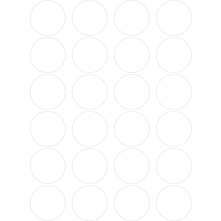 Color Coding Dot Stickers All 1" White 25mm Color Print 32/pk