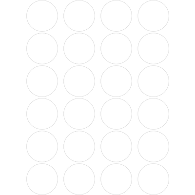 Color Coding Dot Stickers All 1" White 25mm Color Print 32/pk
