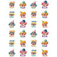 Clown Face Round Stickers 25MM 10/pk