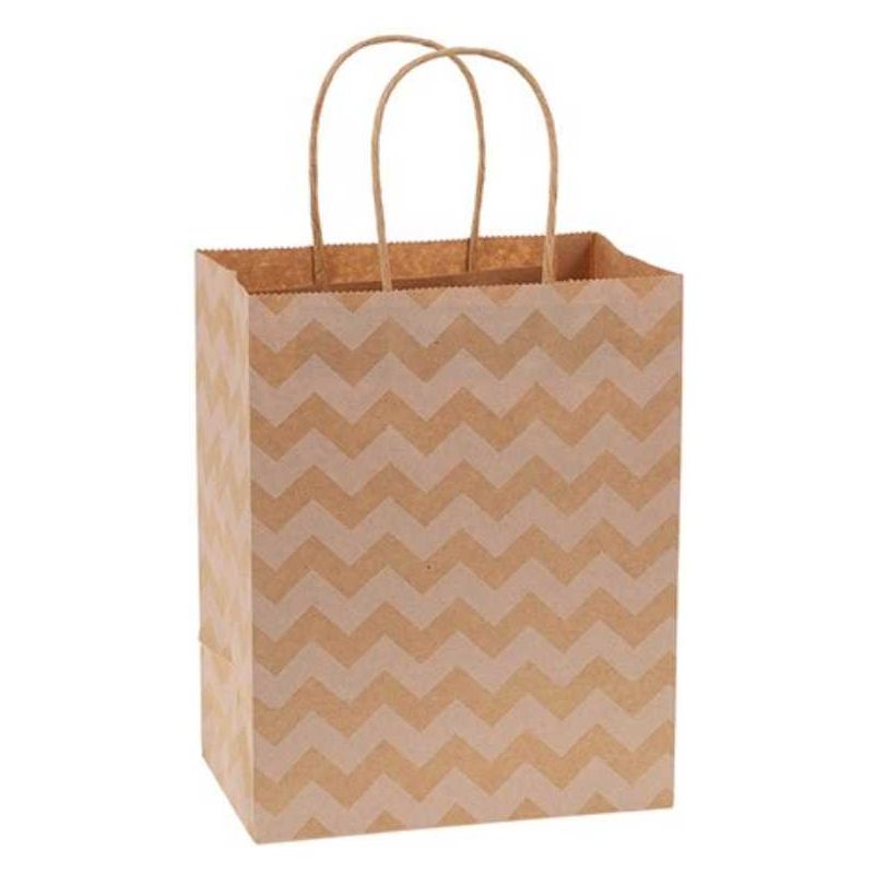 Medium Gift Bag: Kraft Print, 8 X 10", 13 Pcs.
