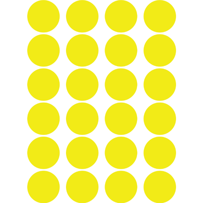 Color Coding Dot Sticker Yellow 1" 25mm Color Print 32/pk