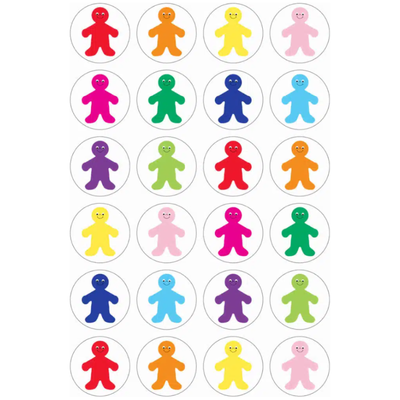 Rainbow People Stickers 1" (3 Sheets)