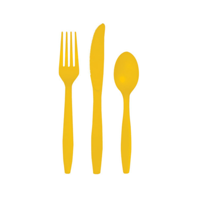 Cutlery Assortment 18/pk (Yellow)