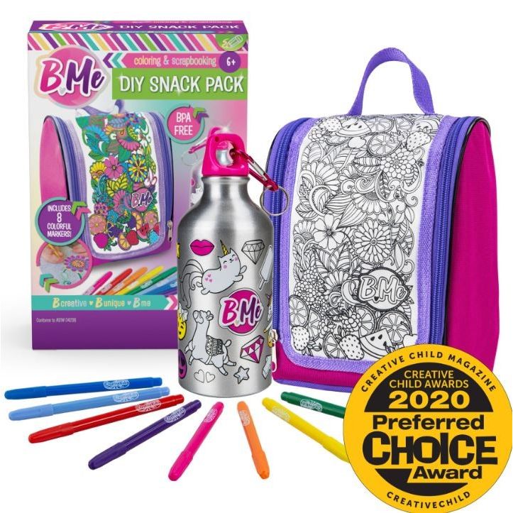 DIY Snack Pack Color-Your-Own Lunch Bag & Water Bottle