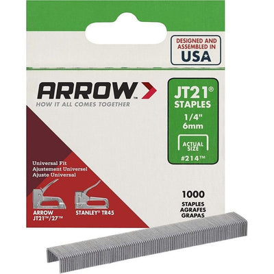Arrow staples 1/4" 1000/pk JT21 #214