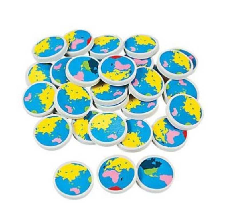 Globe Erasers (48 PK)