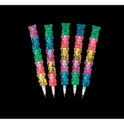 Plastic Stack able Bear Pencils 12/pk