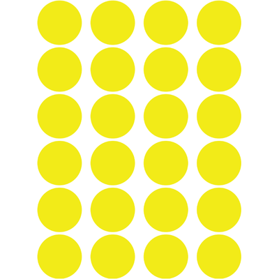 Color Coding Dot Stickers All 1" Yellow 25mm Color Print 32/pk