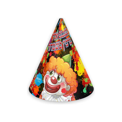 Purim hat paint splatter black 12/pk