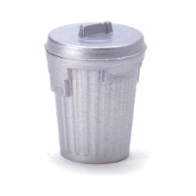 SILVER GARBAGE CAN/EMPTY