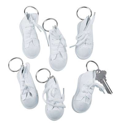 DIY Design Your Own White Shoe Keychains, 3" x 1 1/2"  12/pk
