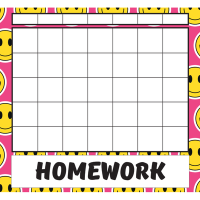 Smiley with homework Calendar 24"x22"