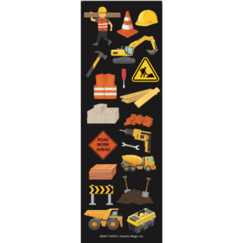 Construction Stickers Die Cut (6 Sheets)