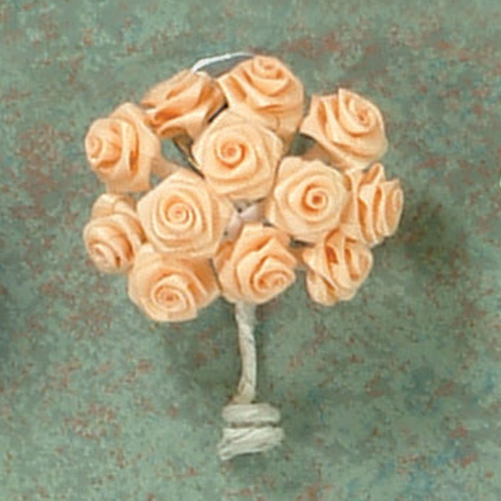 Ribbon Rose Peach color,  medium, 144/pk