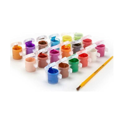 Washable Paint Pots with Brush 18 ct.