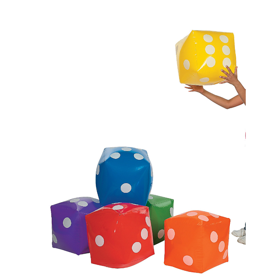 Inflatable Vinyl Dice 12" Set 6/pk