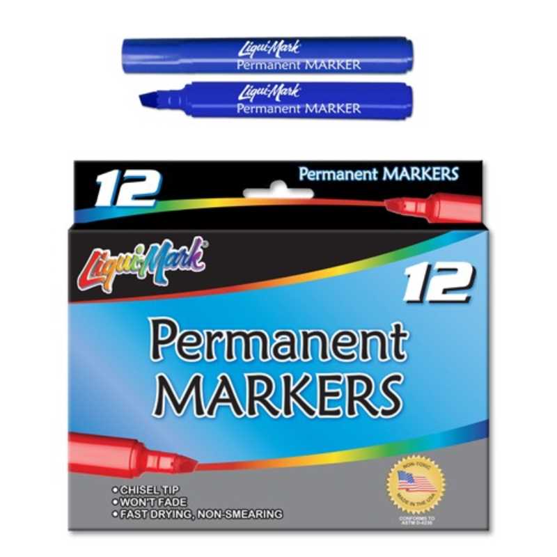 Chisel Tip Broadline Markers 12/pk (Blue)