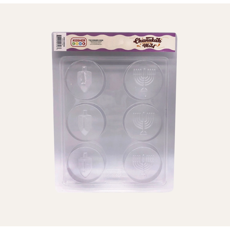 Chanukah Chocolate Mold - Round Dreidel/Menorah 11⁄2"