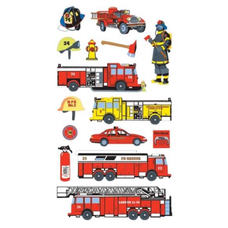 Fire Department Stickers 1 sheet